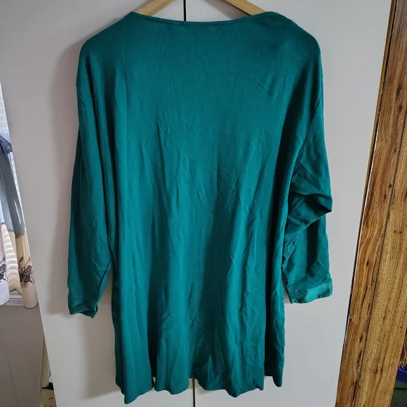 VTG 80s Victoria's Secret Gold Label Teal 100% Cotton Oversized M/L RN 70091 - Picture 2 of 5